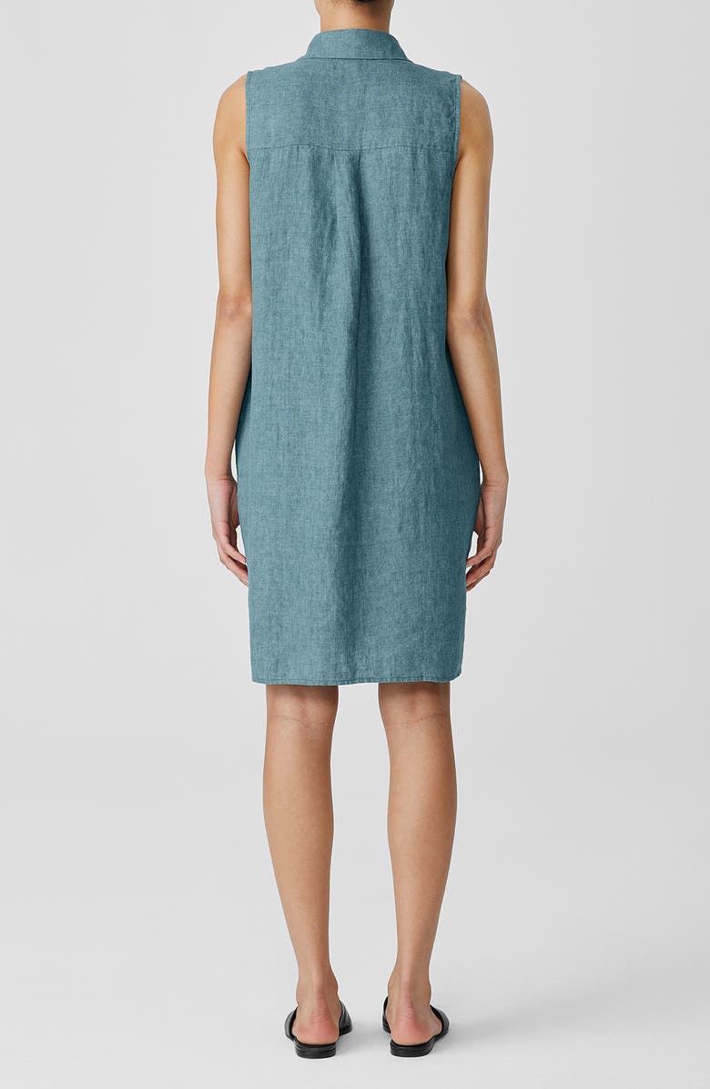Eileen Fisher Sleeveless Organic Linen Shirtdress, Alternate, color,
