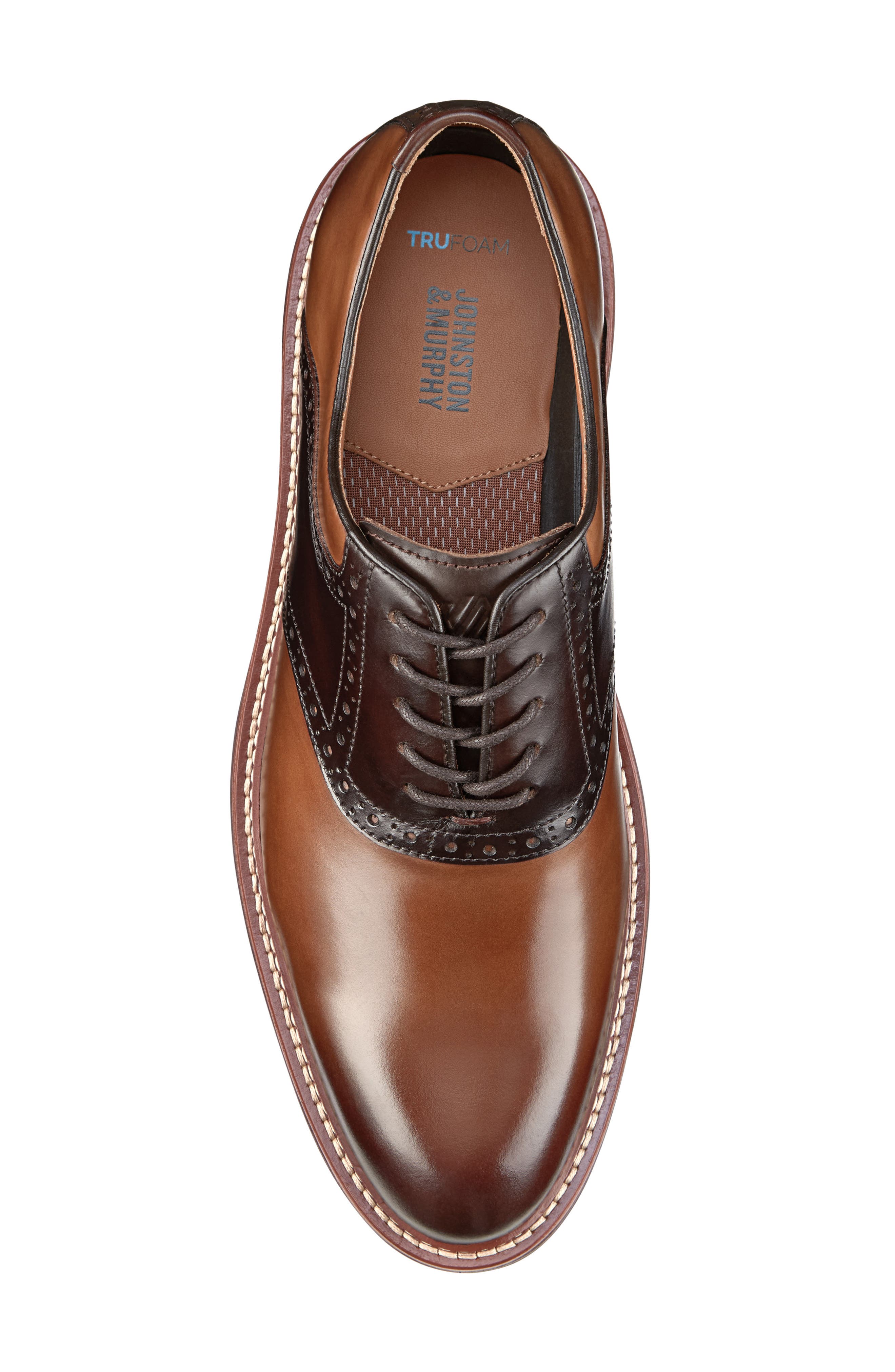 Upton Saddle Shoe, Alternate, color, TAN/ MAHOGANY FULL GRAIN