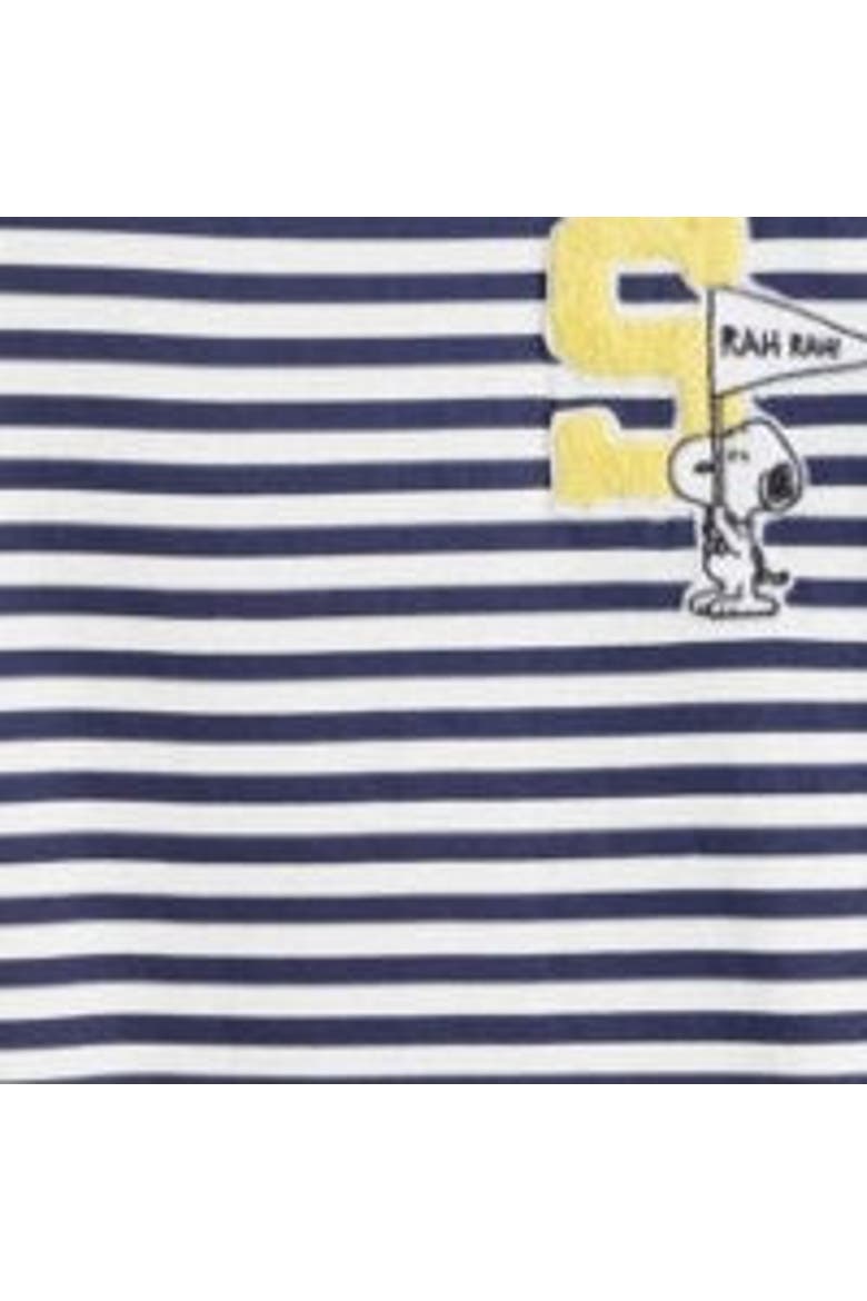 Snoopy Varsity Cotton Long Sleeve Tee, Alternate, color, Navy