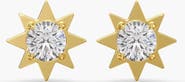 Everlee Petite Starburst Lab Diamond Studs in 14K Gold