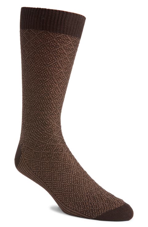 Geo Jacquard Cotton Dress Socks