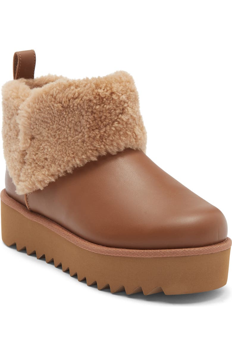 UGG<sup>®</sup> Ultra Mini Alina Curled Genuine Shearling Platform Boot, Main, color, Chestnut
