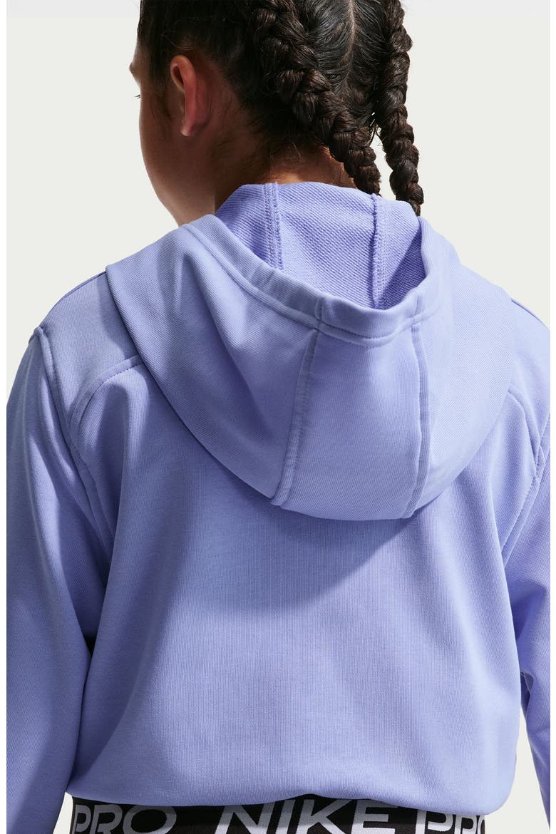 Kids' Dri-FIT Zip-Front Hoodie, Alternate, color, LIGHT THISTLE/ BLACK/ WHITE