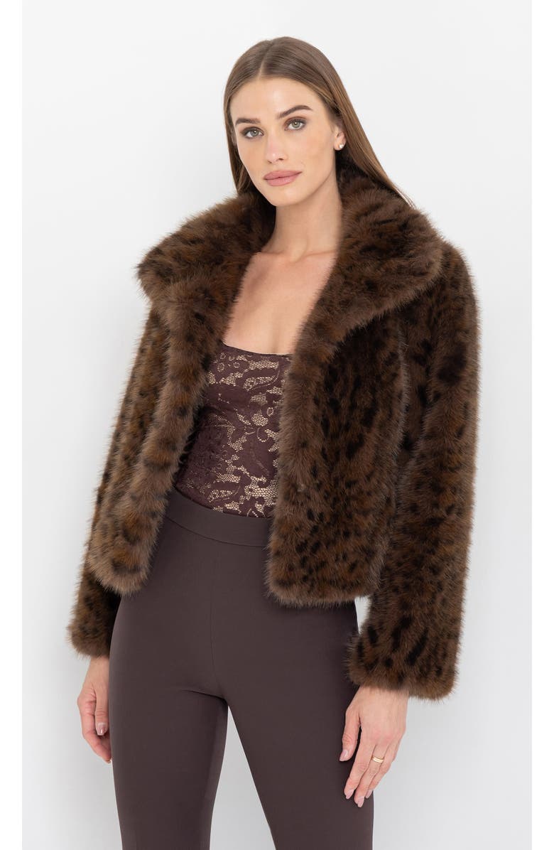 Generation Love Lexy Leopard Faux Fur Jacket, Alternate, color, Animal, Brown