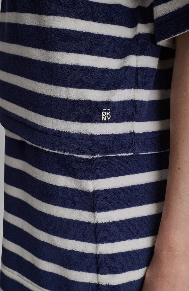 DKNY Jeans Stripe Terry Polo, Alternate, color, Peacoat/ Eg