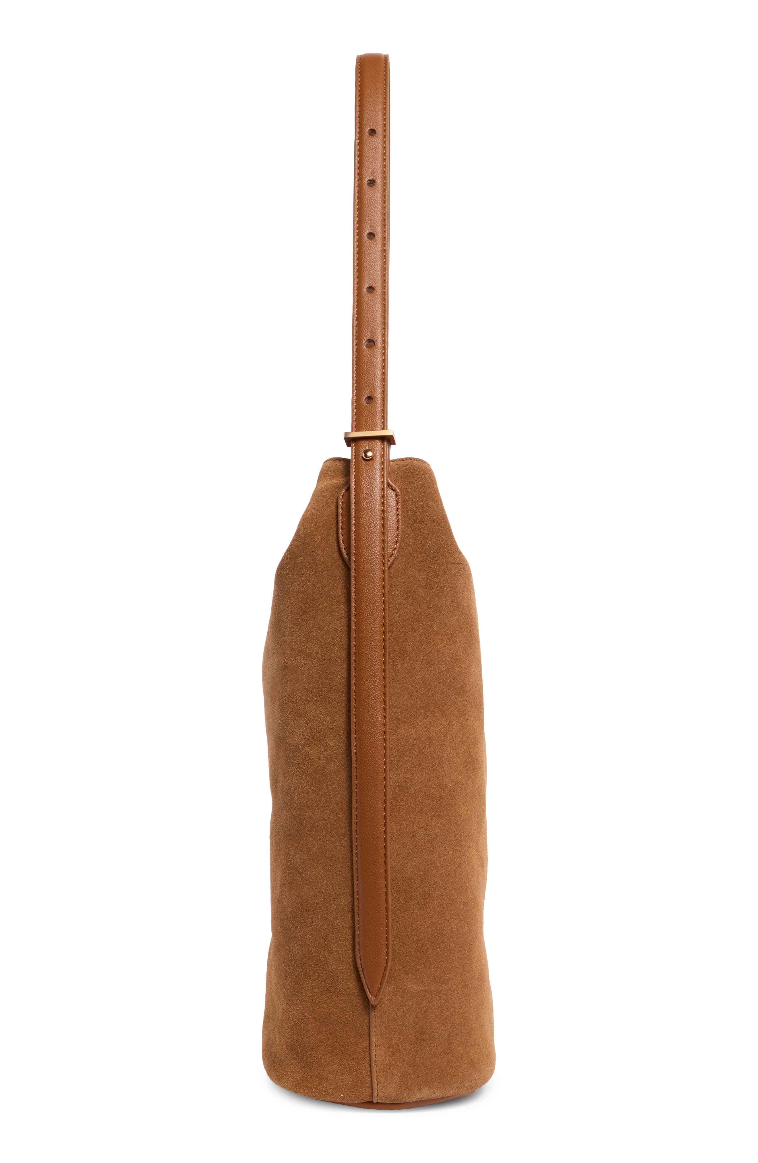 Sam Edelman Harlyn Suede Bucket Bag, Alternate, color, Caramel