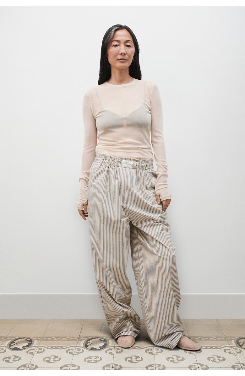 SILK LAUNDRY Mesh Long Sleeve Top, Alternate, color,