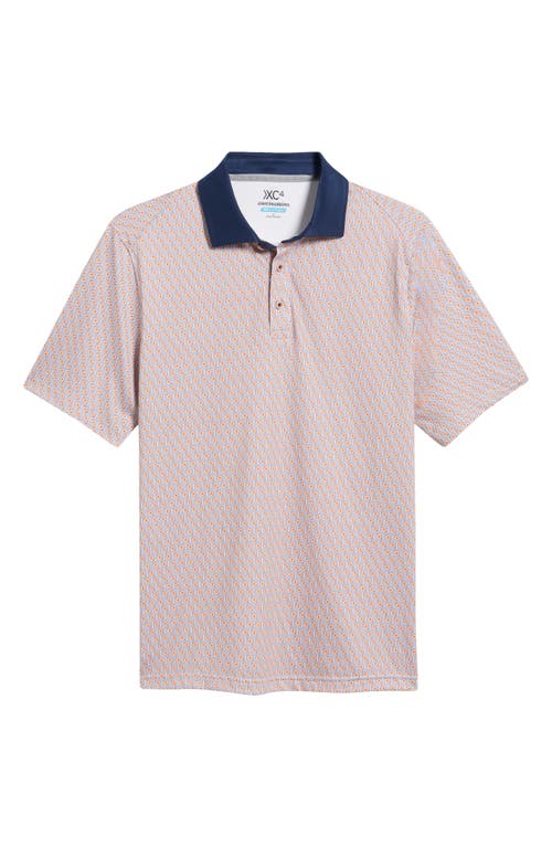 Johnston & Murphy Xc4® + Cool Degree™ Geo Print Performance Golf Polo In Orange