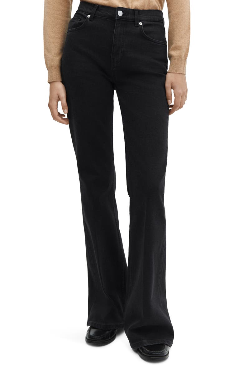 Kick Flare Jeans, Main, color, BLACK DENIM