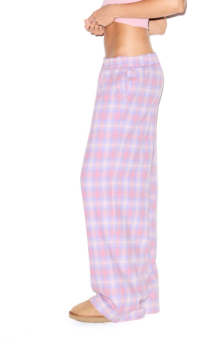 SKIMS Plaid Flannel Pajama Pants, Alternate, color, Cotton Candy Plaid
