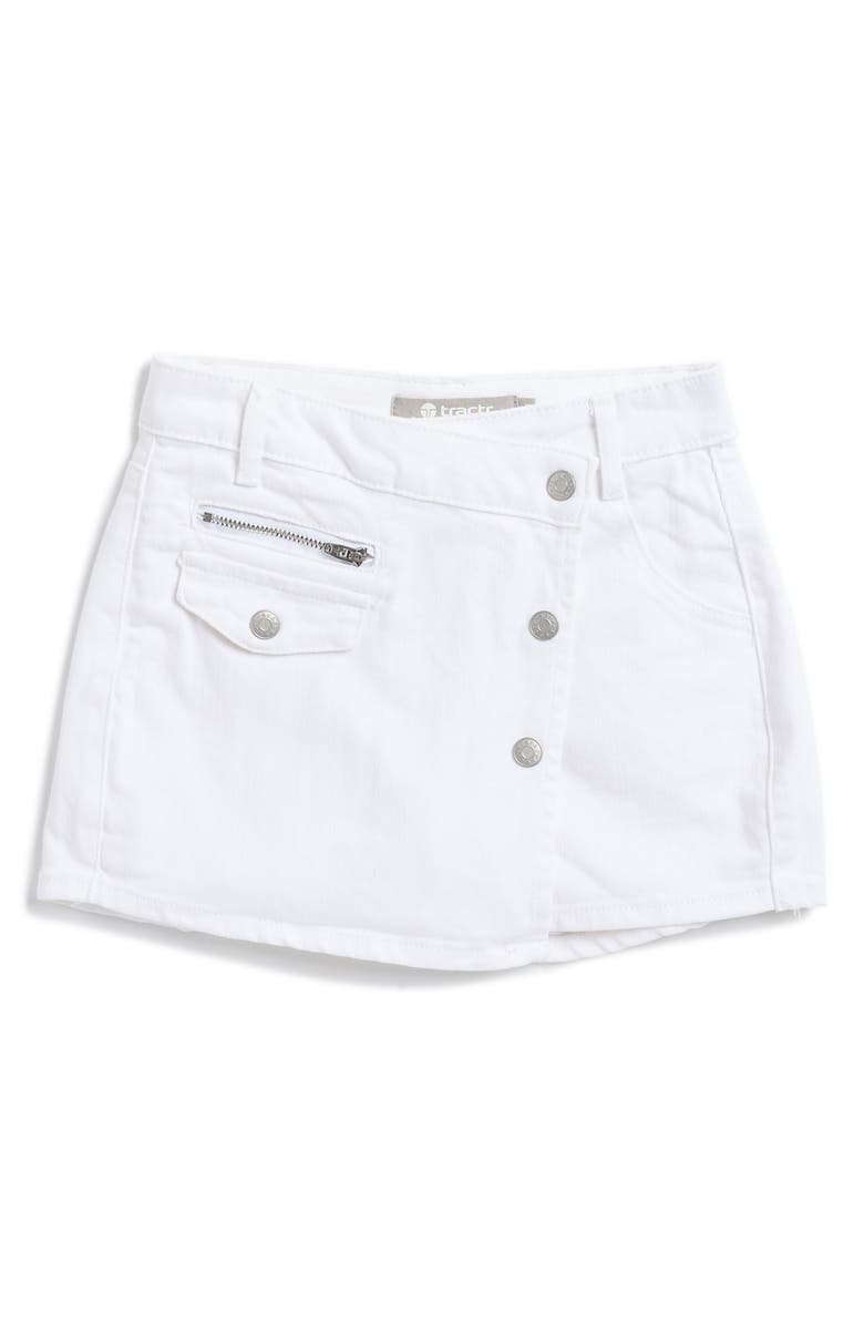 Tractr Kids' Overlap Button-Up Skort, Main, color,