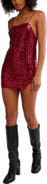 Free People Midnight Kiss Sequin Mini Slipdress