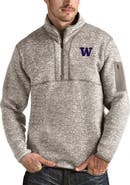 ANTIGUA Men's Antigua Oatmeal Washington Huskies Fortune Half-Zip Pullover Jacket