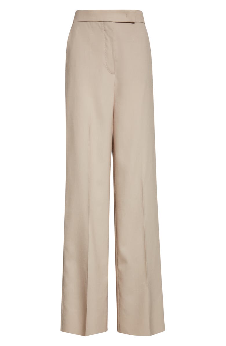 Max Mara Girone Wool, Mohair & Silk Wide Leg Pants, Alternate, color, Moss