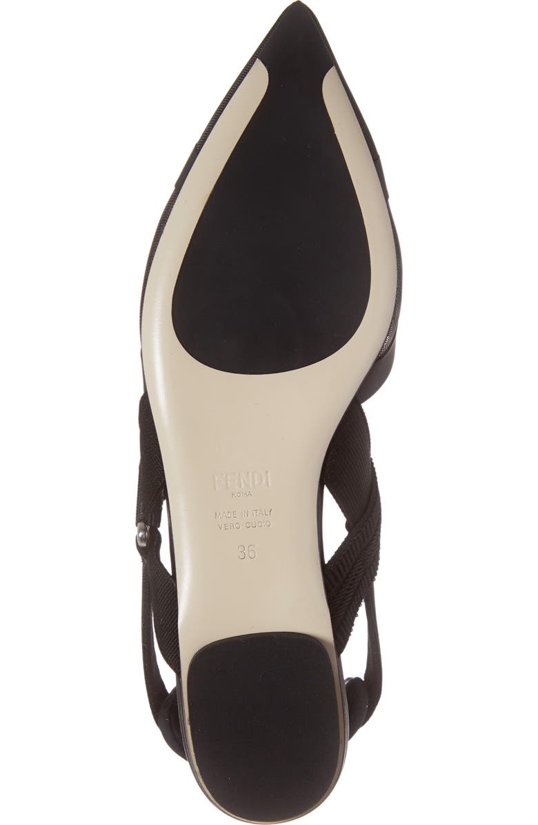 Fendi Colibri Mesh Pointed Toe Slingback Flat, Alternate, color,