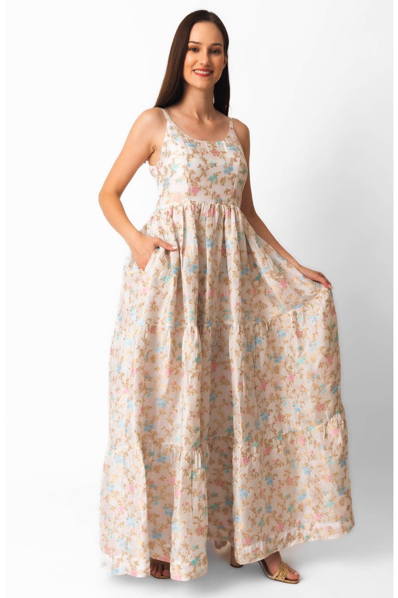 Tierney Tiered  Floral Dress, Alternate, color, Off-White