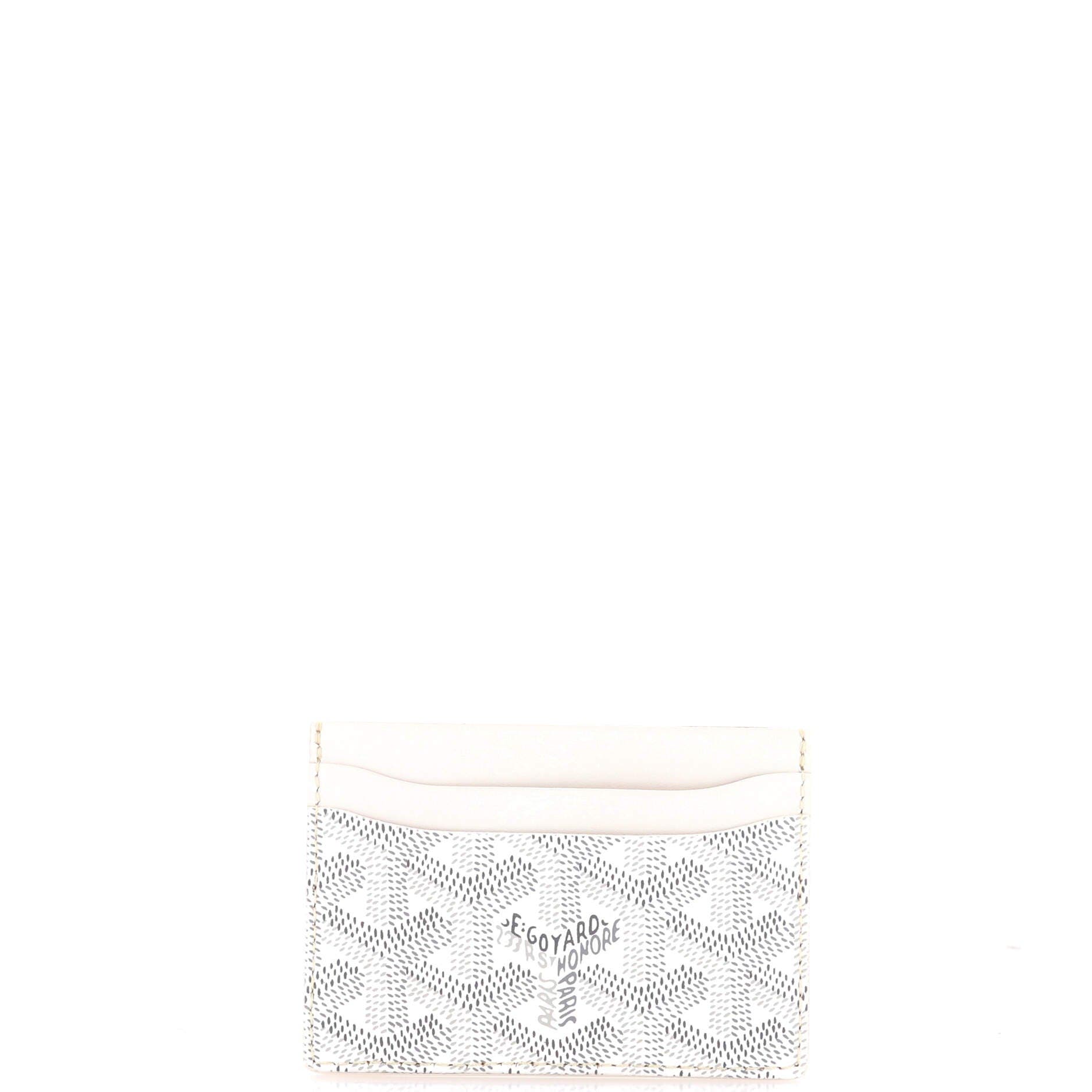 Pre-Owned Goyard Saint Sulpice Card Holder Coated Canvas, Alternate, color, White
