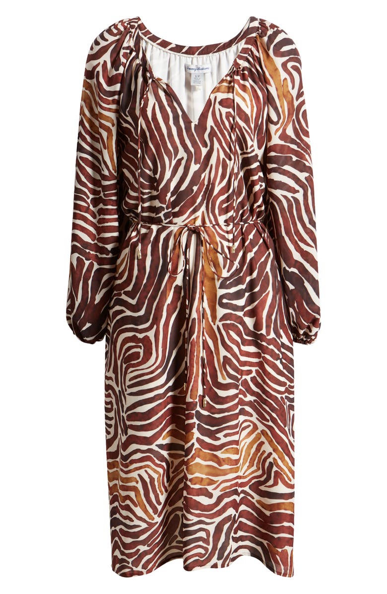 Tommy Bahama Zen Zebra Long Sleeve Midi Dress, Alternate, color, 