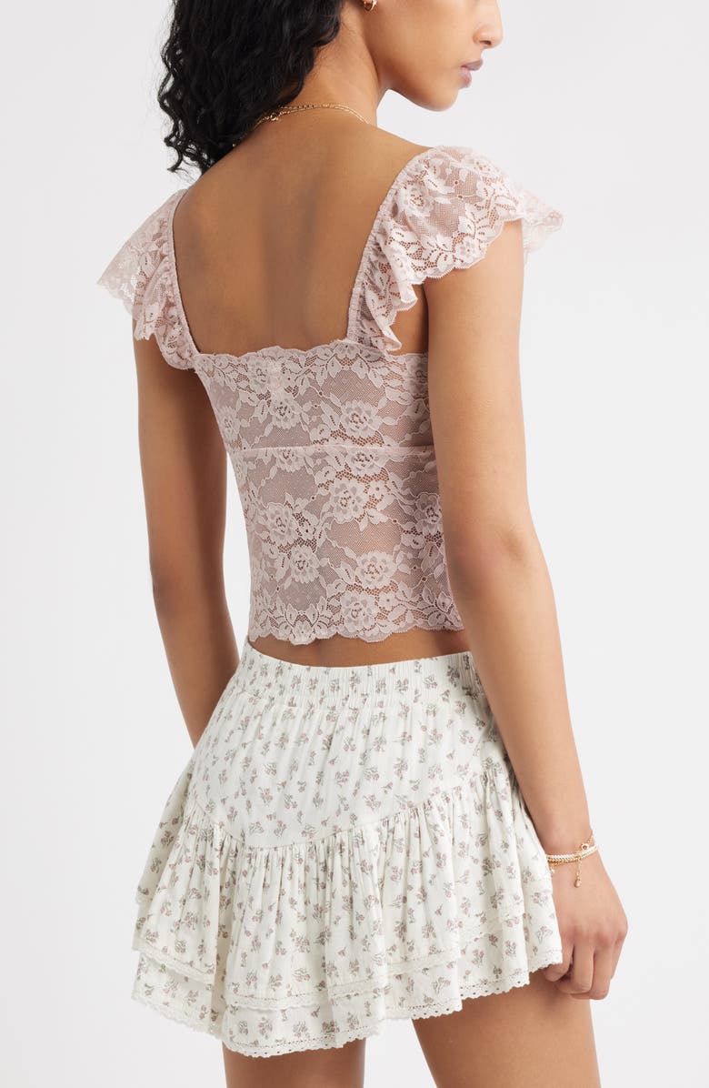 BP. Cap Sleeve Lace Top, Alternate, color, Pink Sepia