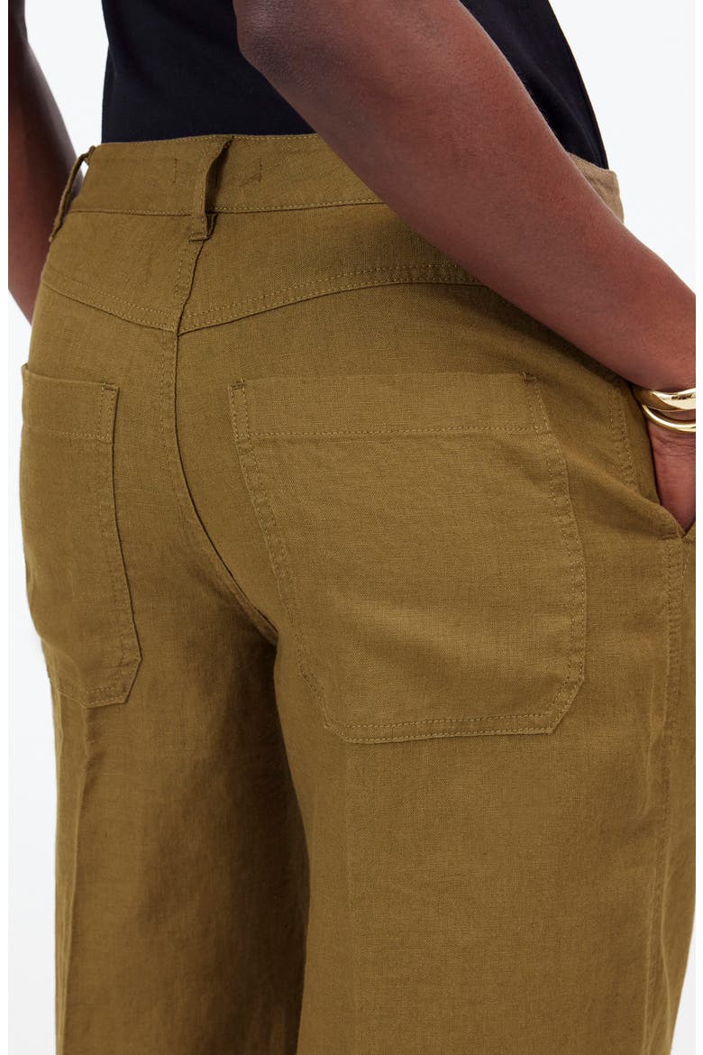 Zoe Relaxed Wide Leg Linen Pants, Alternate, color, SAFARI KHAKI