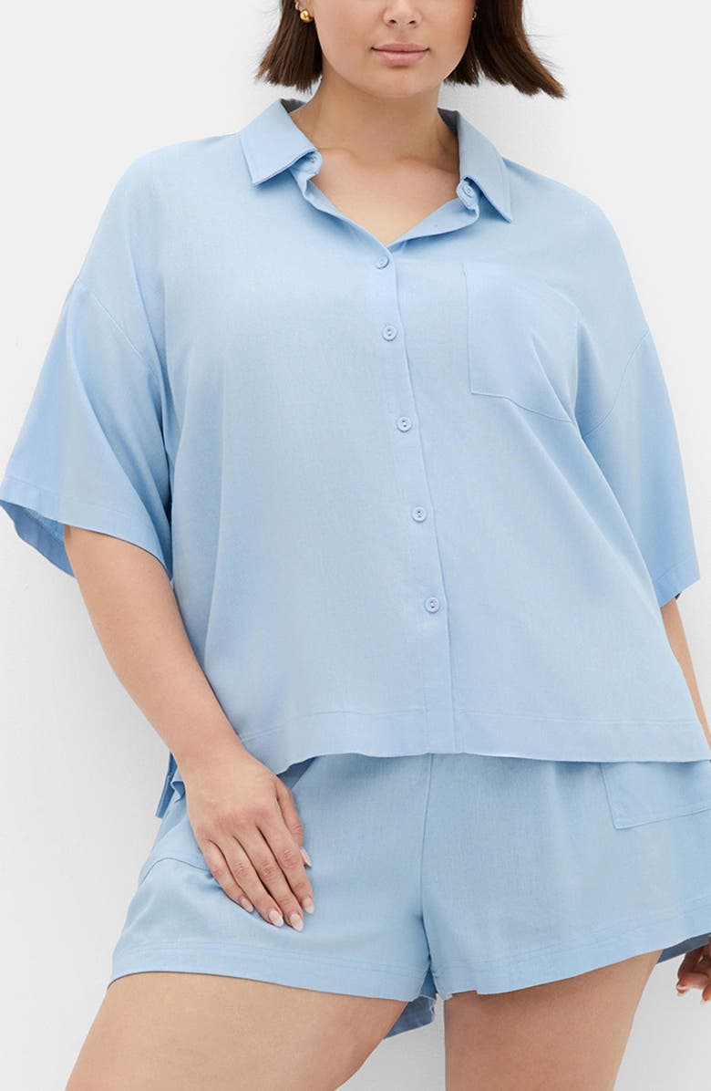 City Chic Lyana Button-Up Shirt, Main, color, 