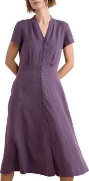 Seasalt Cornwall Carved Wood Linen Midi Dress