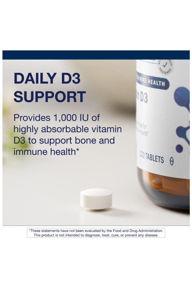 Vitamin D3 1000 IU Immune Support Supplement Tablets 120 Tablets, Alternate, color, None