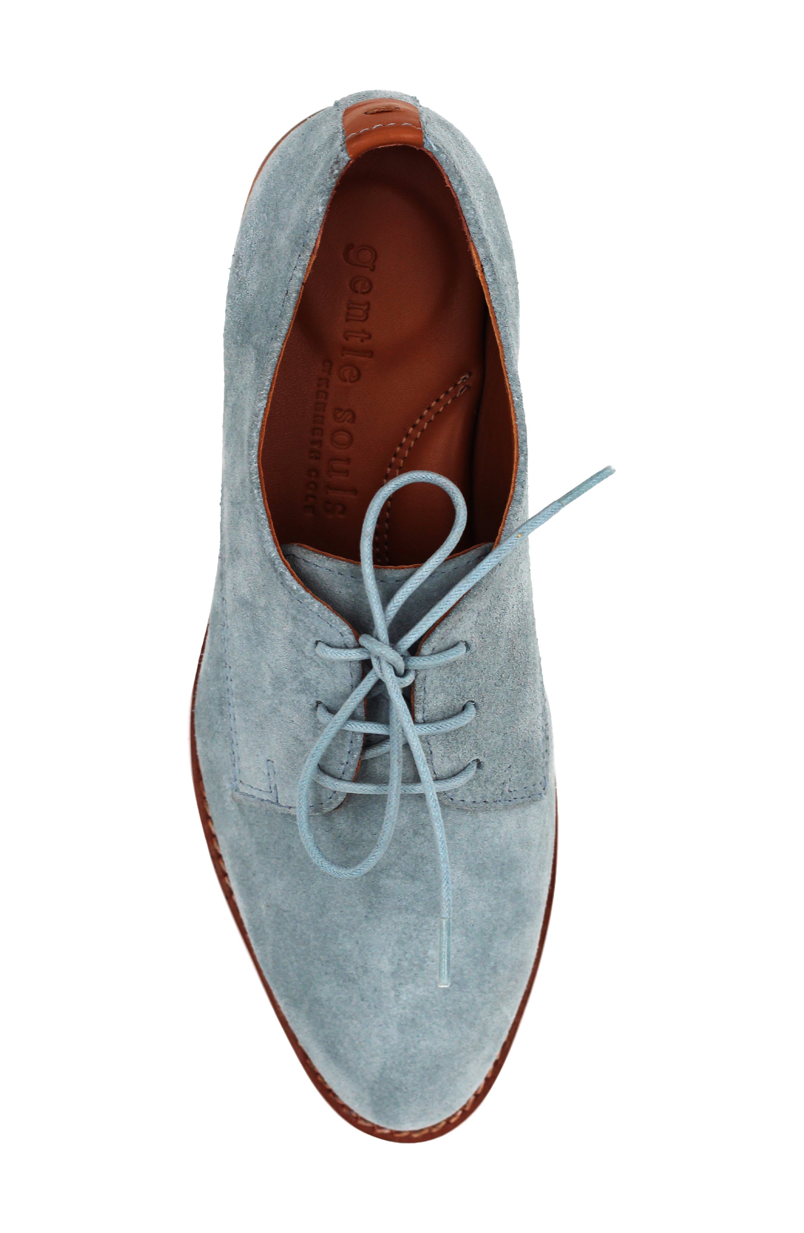 Aronson Derby, Alternate, color, BLUE SUEDE