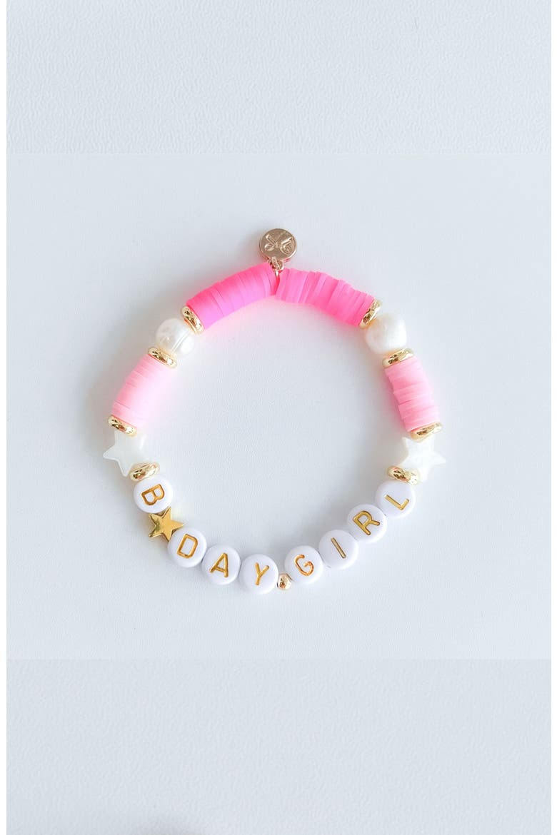 Birthday Girl Beaded Bracelet, Main, color, Pink