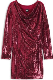 BOSS Ebiba Sequin Long Sleeve Dress