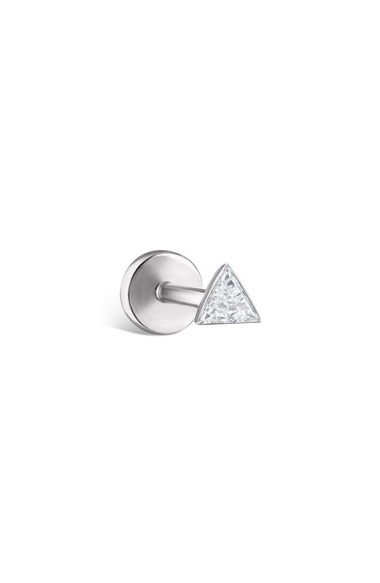 MARIA TASH Diamond Triangle Single Stud Earring, Main, color, White Gold