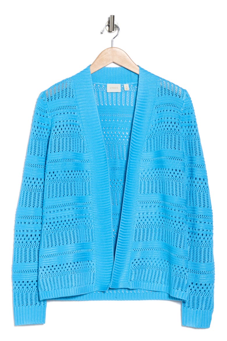 Open Stitch Cardigan, Alternate, color, AQUARIUS