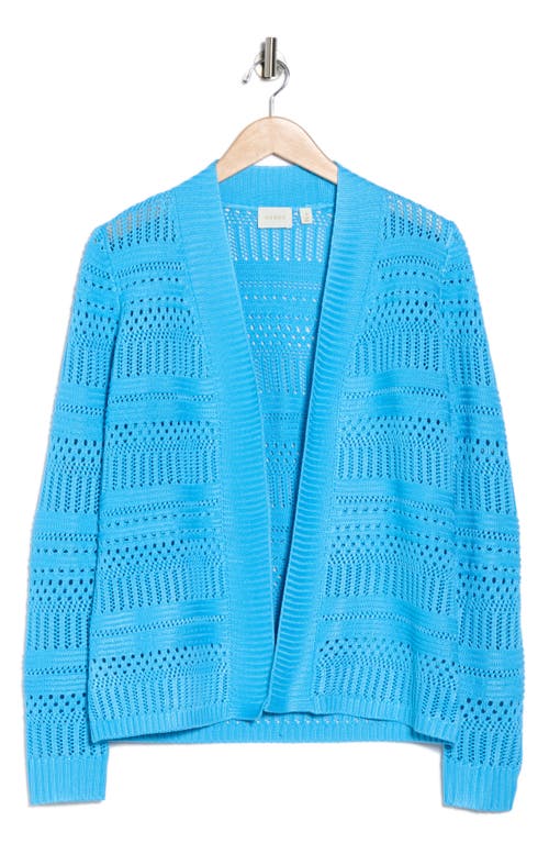 Cyrus Open Stitch Cardigan In Blue