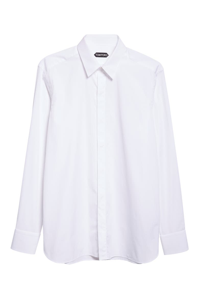 Classic Fit Cotton Poplin Button-Up Shirt, Alternate, color, WAA OPTICAL WHITE