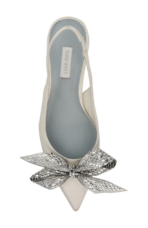 Nine West Rills Slingback Pointed Toe Kitten Heel Pump In White
