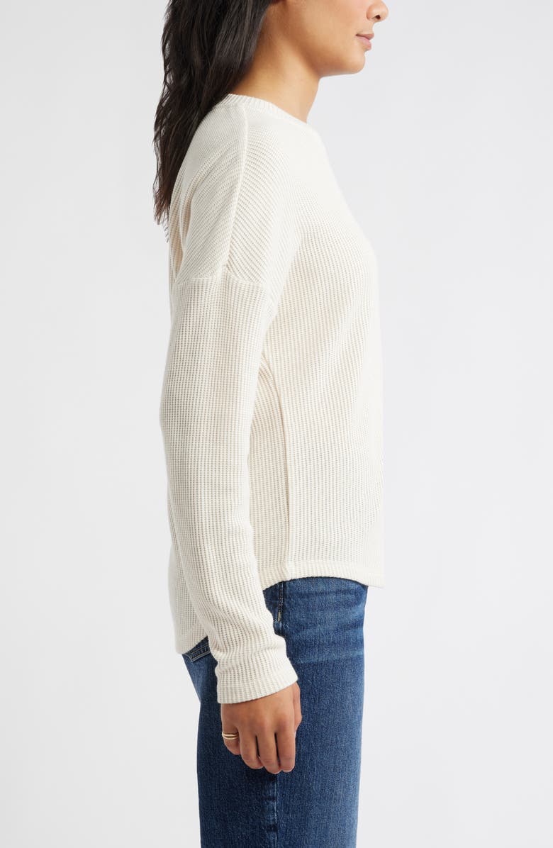 Caslon<sup>®</sup> Long Sleeve Waffle Knit T-Shirt, Alternate, color, Beige Oatmeal Light Heather