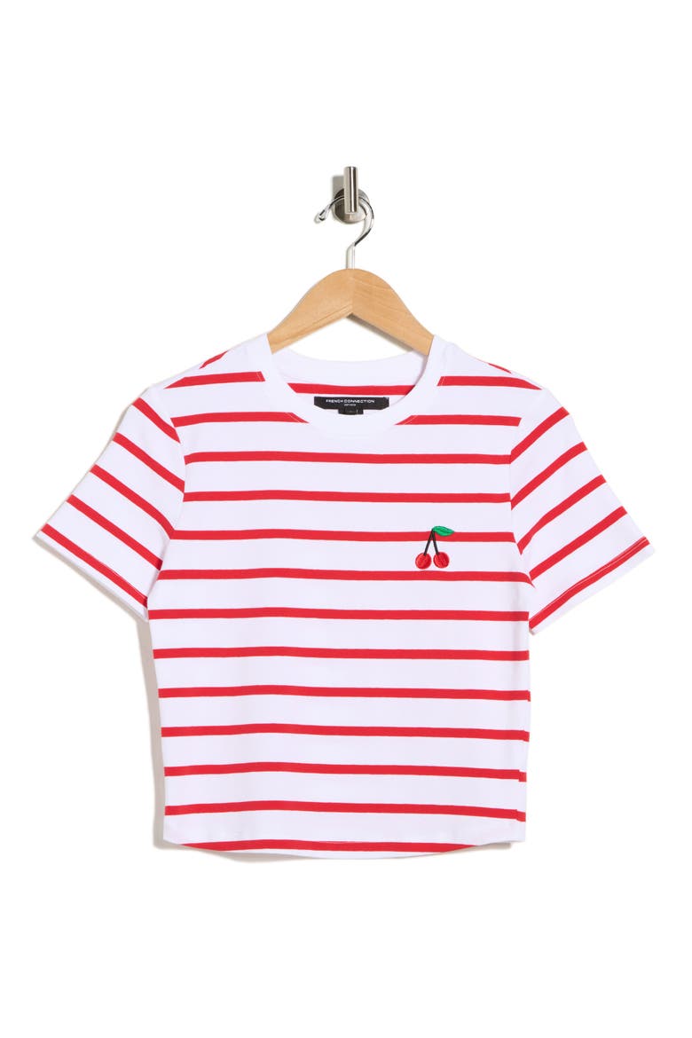 Rallie Stripe T-Shirt, Alternate, color, STRAWBERRY/ WHITE STRIPE