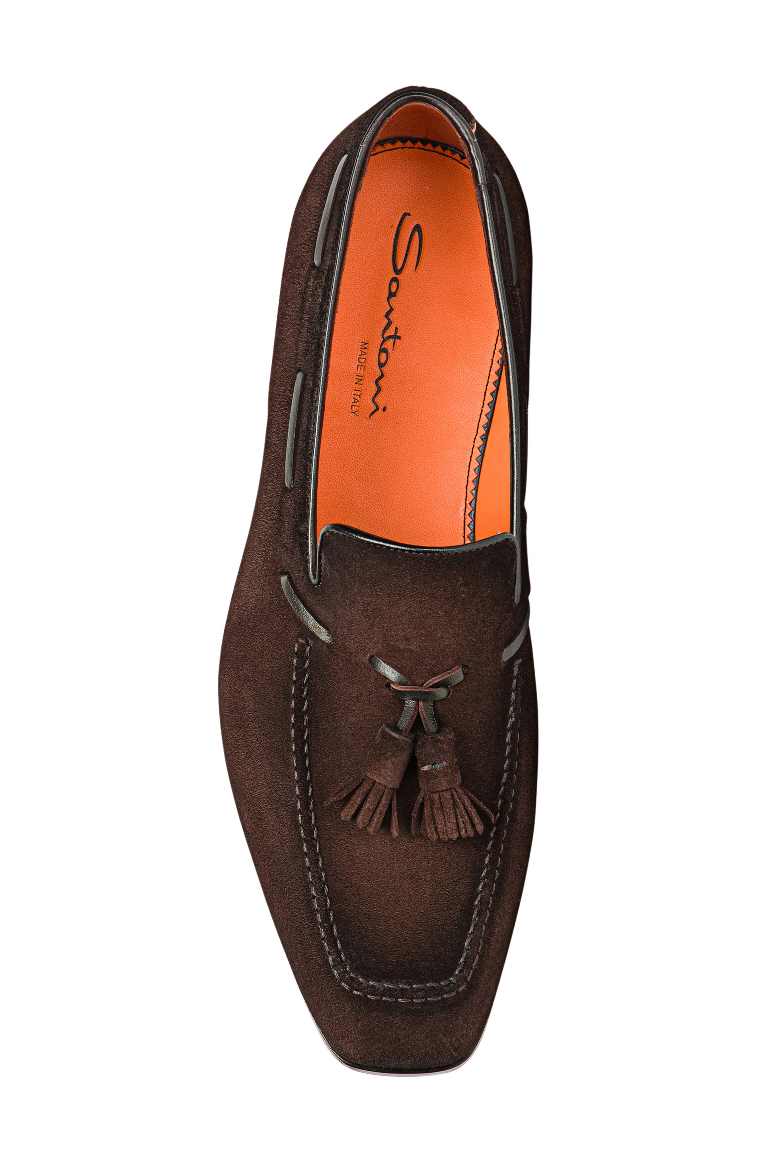 Santoni Brando Tassel Loafer, Alternate, color, Dark Brown