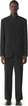 Lanvin Black Wool Jacket With Stand-Up Collar