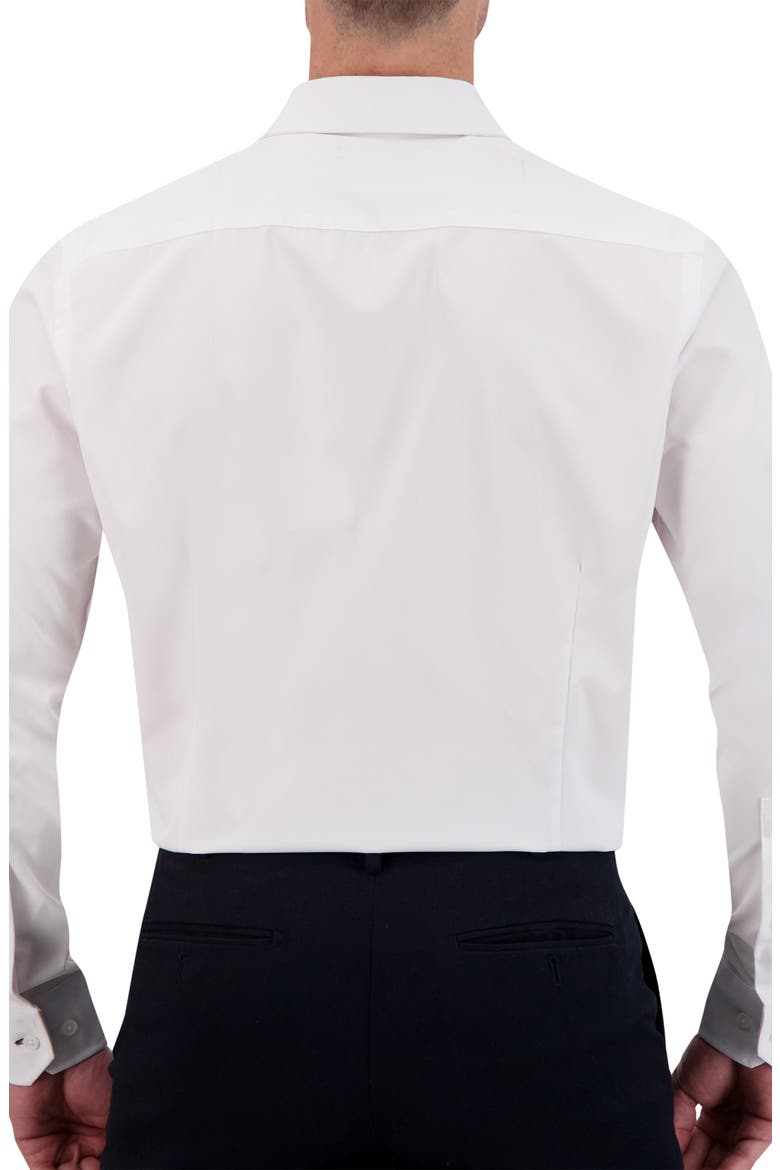 Slim Fit Herringbone 4-Way Stretch Button-Up Shirt, Alternate, color, WHITE