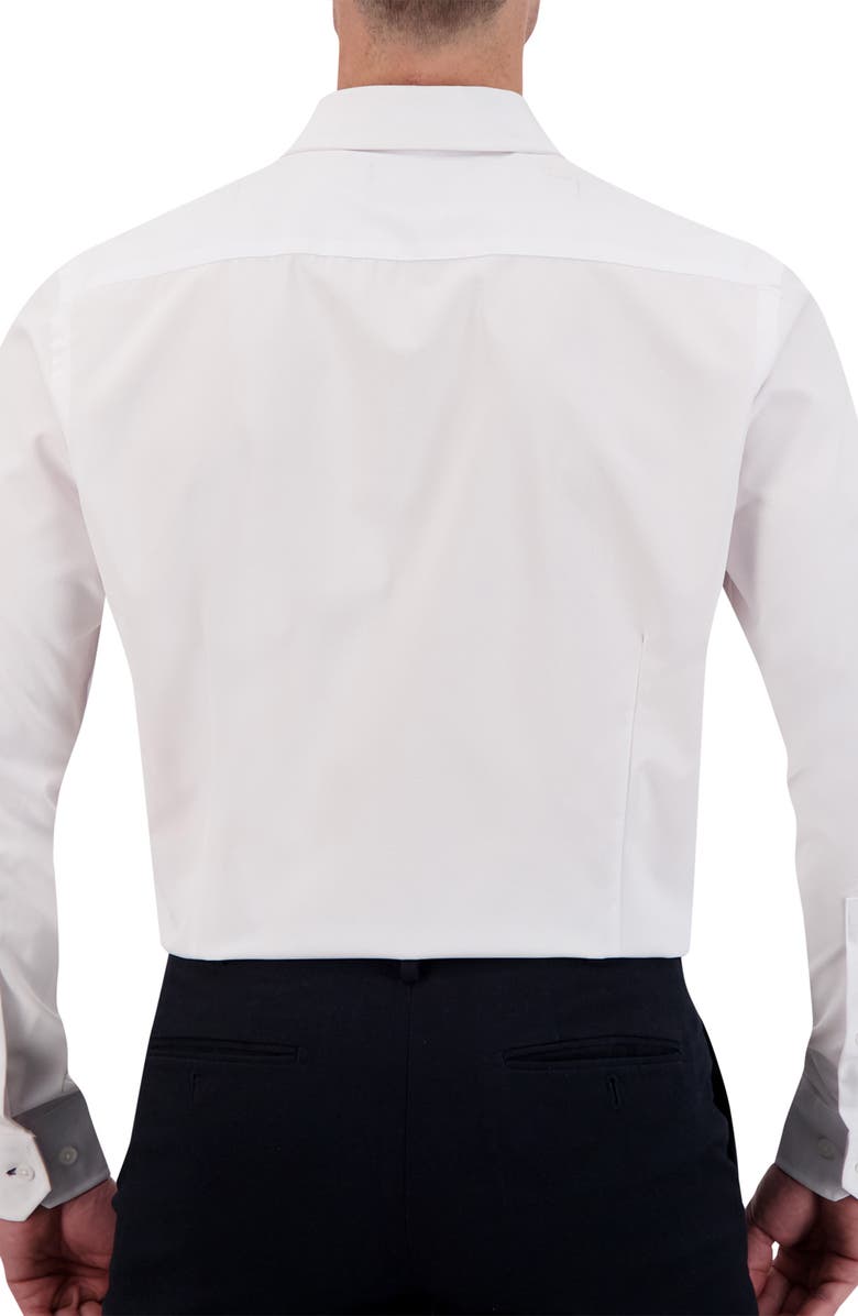 Report Collection Slim Fit Herringbone 4-Way Stretch Button-Up Shirt, Alternate, color, White