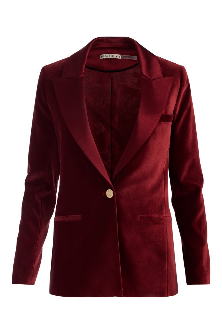 Silas Velvet Blazer, Alternate, color, OXBLOOD