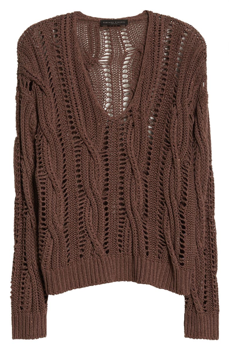 Fabiana Filippi Sequin Cable Knit Sweater, Alternate, color, 
