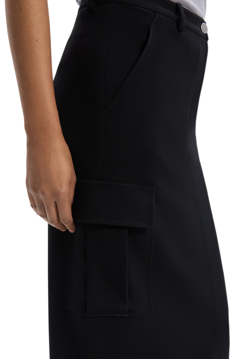 Cargo Midi Skirt, Alternate, color, BLACK