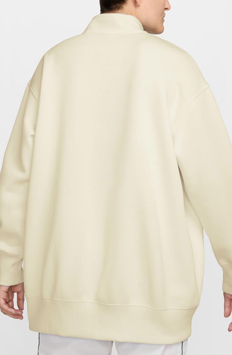 Nike Sportswear Phoenix Oversize Fleece Quarter Zip Top, Alternate, color, Sail/ Black