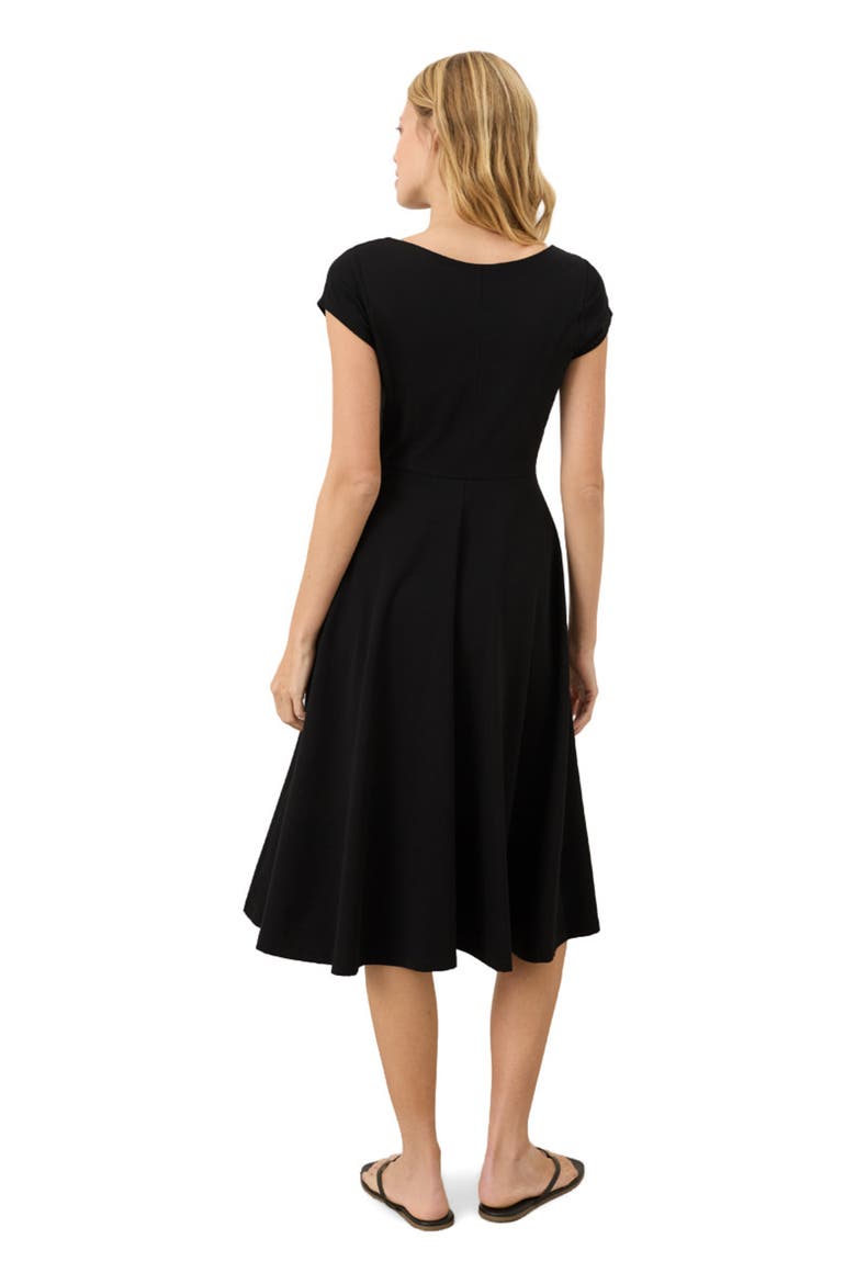 Fit & Flare Ballet Neck Dress Made With Organic Cotton, Alternate, color, Black