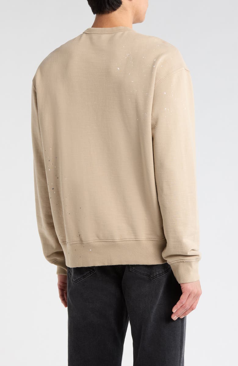 AG Arc Crewneck Cotton Sweatshirt, Alternate, color, Stone Dot Natural Multi