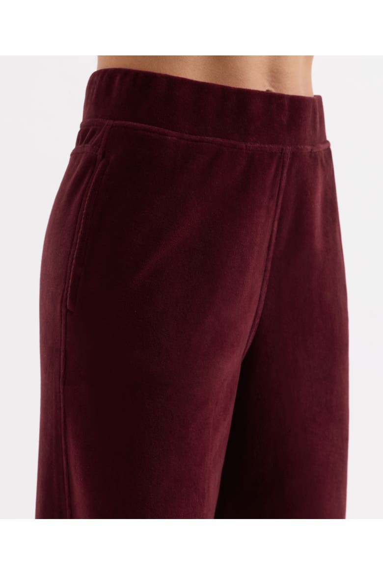 Organic Cotton Velour Wide Leg Pant, Alternate, color, Cabernet Red