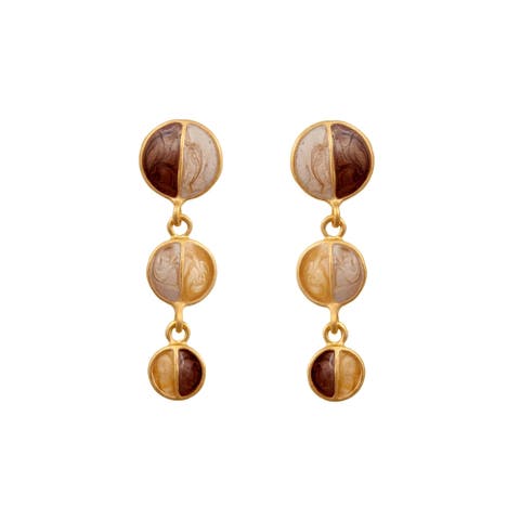 1990s Vintage Graduating Enamel Earrings