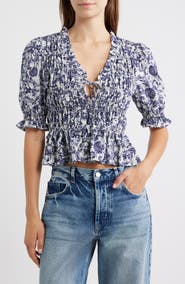 Rails Fontaine Floral Smocked Top